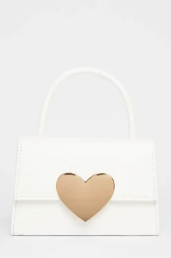 Quiz White Heart Detail Bag New