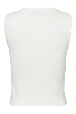 Quiz Knit Diamante Crop Top White New