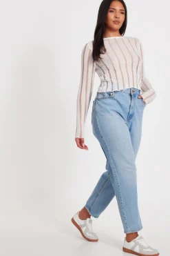 Quiz Knitted Diamante Jumper White Outlet