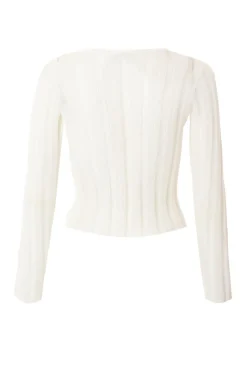 Quiz Knitted Diamante Jumper White Outlet