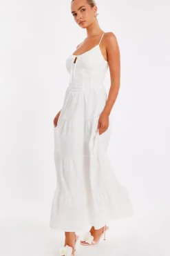 Quiz White Linen Corset Maxi Dress Best