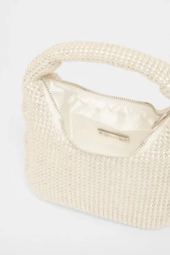 Quiz Mini Pearl Pouch Bag White