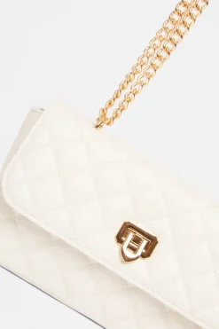 Quiz White Quilted Cross Body Bag Sale