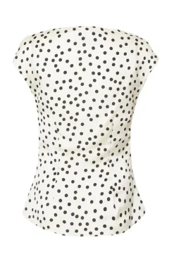 Quiz White Ruched Polka Dot Top Sale