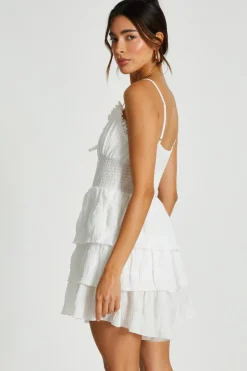 Quiz Ruffle Tiered Playsuit White New