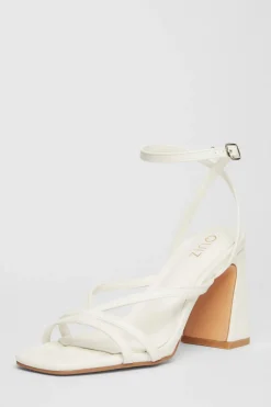 Quiz Strappy Block Heels White Discount