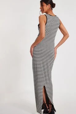 Quiz White Stripe Midaxi Dress Hot