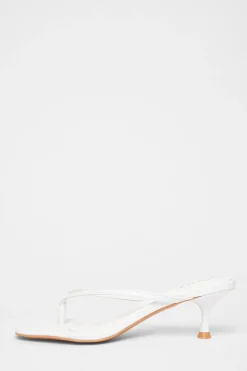 Quiz Toe Post Heels White Sale