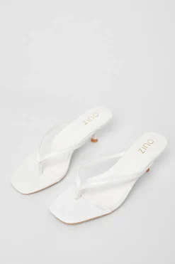 Quiz Toe Post Heels White Sale