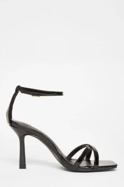 Quiz Wide Fit Barely There Heels Black Discount