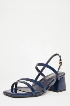 Quiz Wide Fit Slingback Sandal Navy Outlet