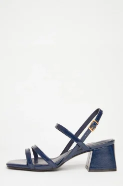 Quiz Wide Fit Slingback Sandal Navy Outlet
