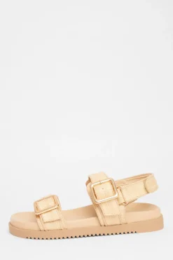 Quiz Wide Fit Double Strap Sandals Nude Best