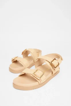 Quiz Wide Fit Double Strap Sandals Nude Best