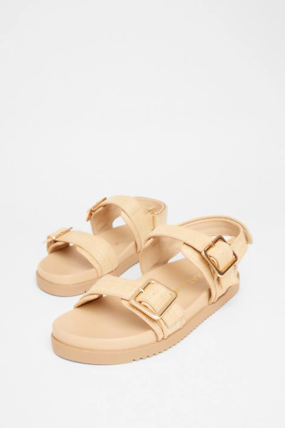 Quiz Wide Fit Double Strap Sandals Nude Best