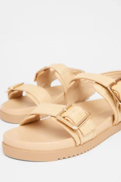 Quiz Wide Fit Double Strap Sandals Nude Best