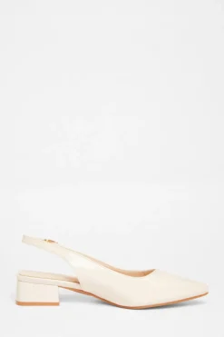 Quiz Wide Fit Faux Leather Pumps Nude Clearance