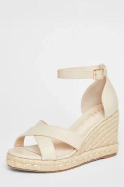 Quiz Wide Fit Faux Leather Wedges Nude Online
