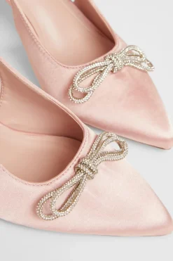 Quiz Wide Fit Sling Back Heels Pink