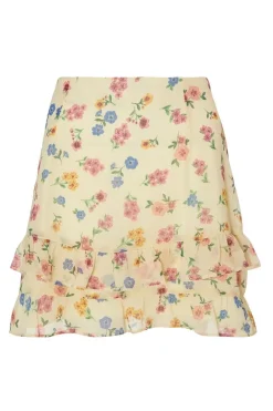 Quiz Yellow Floral Mini Skirt Clearance
