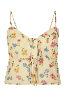 Quiz Yellow Floral Strappy Top Discount
