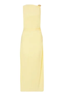 Quiz Gold Buckle Midaxi Dress Yellow Discount