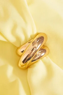 Quiz Gold Buckle Midaxi Dress Yellow Discount