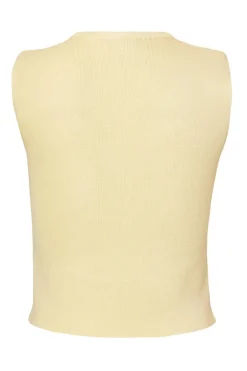 Quiz Knit Diamante Crop Top Yellow Best
