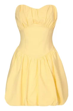 Quiz Yellow Puff Ball Skater Dress Clearance